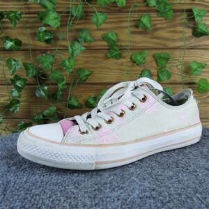 Converse Women Low Top Palm Tree Sneaker Beige Fabric Sz 8 Medium  Used 2025